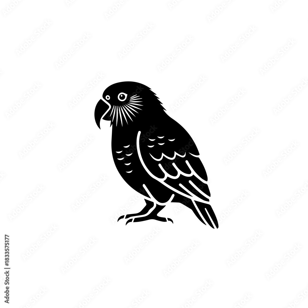 Naklejka premium Black Parrot Silhouette