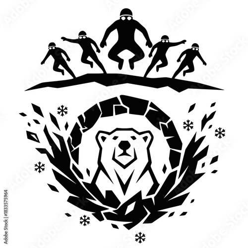 Brave the Chill Geometric Vector Silhouette