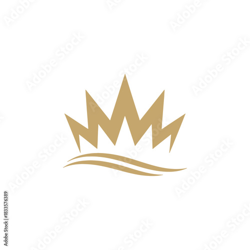 Creative Crown Icon Logo Vector Design