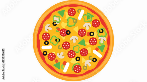 Deliciously Topped Whole Pizza Italian Food Art Ready to Eat