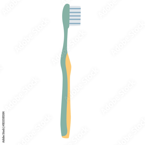 A simple toothbrush illustration with a slim handle and soft bristles, ideal for dental care designs, hygiene education, medical visuals, health materials, and everyday object graphics.