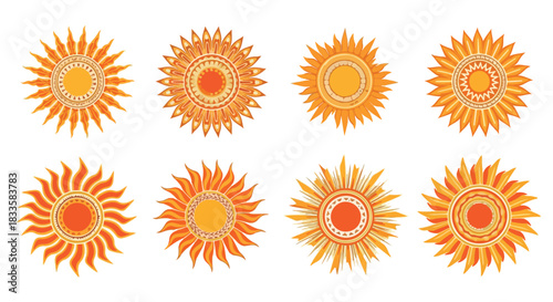 Sunburst patterns in warm orange hues