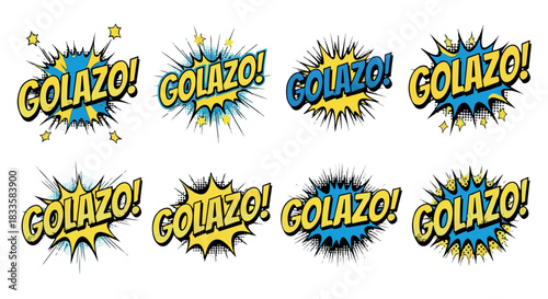Golazo exclamation burst with transparent background