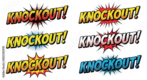 Knockout exclamation with comic burst effects