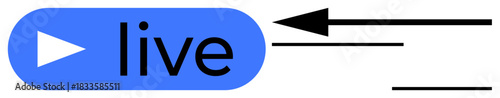 Live streaming concept. Live streaming with play button activity and forward motion arrows for progress. Live video technology, media broadcasting, real-time interaction. For digital media, online
