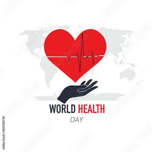 Modern illustration on the theme of World Health Day observed on April 7th every year. World Health Day Template for poster, social media, banner, card. 