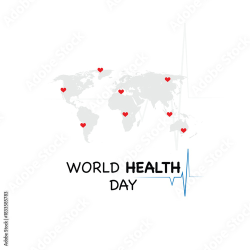 Modern illustration on the theme of World Health Day observed on April 7th every year. World Health Day Template for poster, social media, banner, card. 