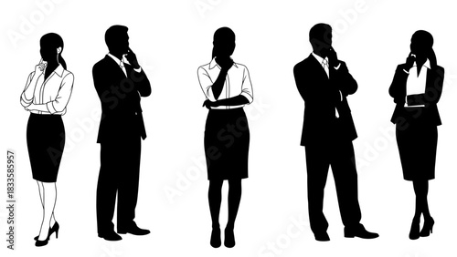 Dynamic team of confident business professionals brainstorming innovative solutions in a modern workplace, fostering collaboration and strategic thinking for growth