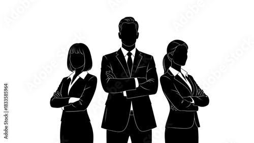 Professional team ready for success in modern business world, empowering diverse leadership and confident collaboration, a symbol of ambition and achievement