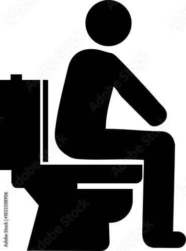 vector illustration of man using sanitary , wash rooms