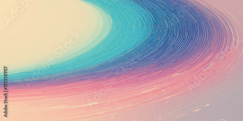 Swirling Gradient of Cream, Turquoise, Blue, and Pink, Evoking the Motion of Light, Color, and Cosmic Energy in a Dreamlike Digital Spiral