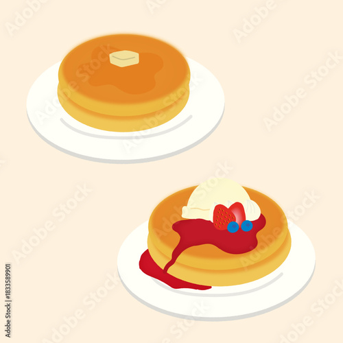 パンケーキのイラスト/ Pancake illustration