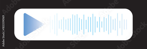 Music or video play bar icon on transparent background. Audio player for songs or podcast playlist. Play or pause button.Vector illustration