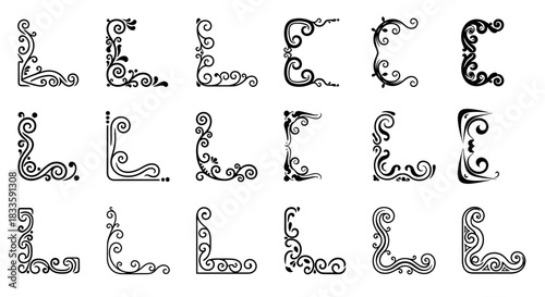 Elegant Corner Ornaments - A Collection of Decorative Designs.