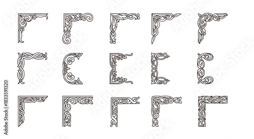 Elegant Corner Ornaments - A Collection of Decorative Designs.