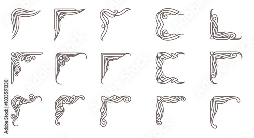 Elegant Corner Ornaments - A Collection of Decorative Designs.