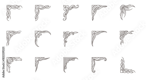 Elegant Corner Ornaments - A Collection of Decorative Designs.