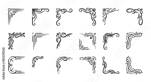 Elegant Corner Ornaments - A Collection of Decorative Designs.