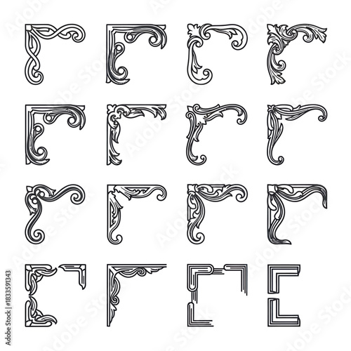 Elegant Corner Ornaments - A Collection of Decorative Designs.