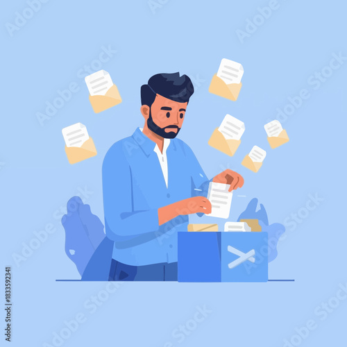 Professional Man Deleting Unnecessary Digital Messages