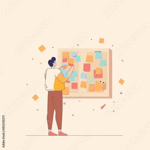 Visual Brainstorming Session Using Sticky Notes