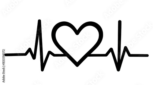 Heartbeat ECG Line Art Illustration