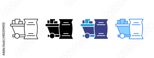 Raw Materials icon set multiple style collection