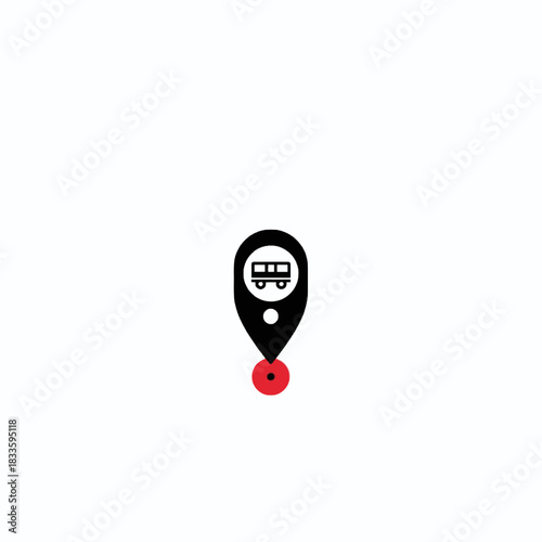 Train, MRT, LRT, Tram Location Pin Icon. map pointer icons