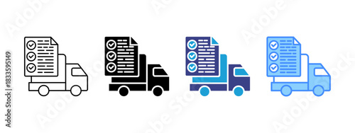 Delivery icon set multiple style collection