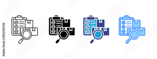 Inspection icon set multiple style collection