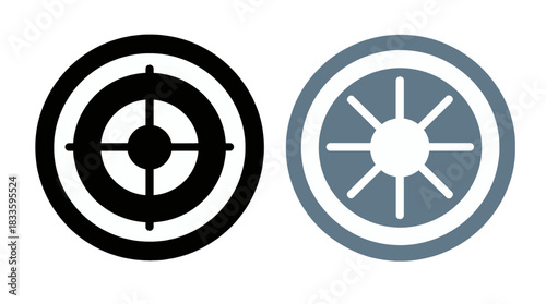 Target Crosshairs and Radar Icon Vector Illustration