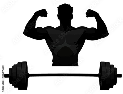 Stylized Gray Minimalist Butterfly Illustration With Barbell Weights