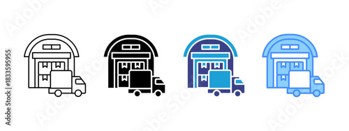 Warehouse  icon set multiple style collection