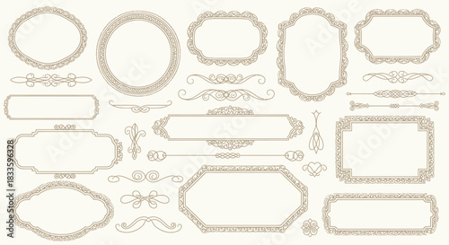 Elegant Vintage Frames and Dividers Collection for Design Projects.