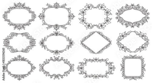 Elegant Vintage Frames Collection with Ornate Floral Details.