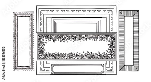 Assortment of Ornate Frames - A Collection of Decorative Borders.