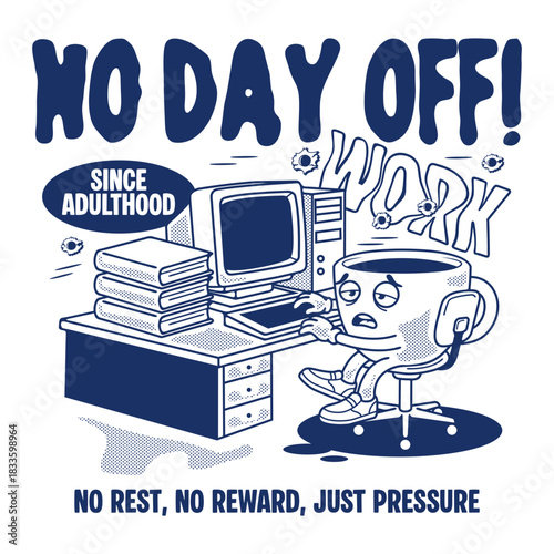 cartoon character of coffee Graphic Design for T shirt Street Wear and Urban Style