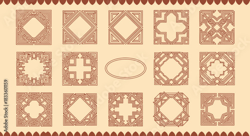 Collection of Intricate Geometric and Floral Frame Designs.