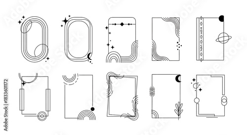 Collection of Minimalist Celestial Frames and Borders.