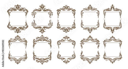 Collection of Ornate Vintage Frames with Intricate Floral Designs.