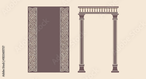 Elegant Architectural Elements - Ornate Doorway and Classical Archway.