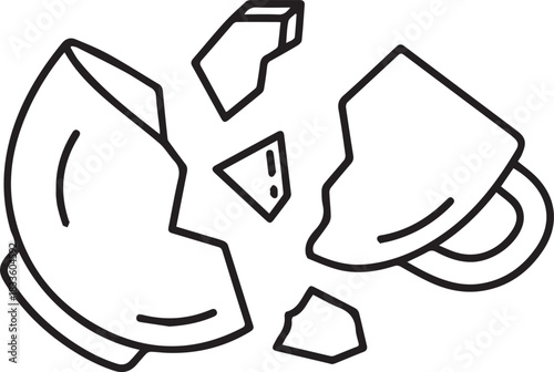 Broken cup symbolizes fragility, loss, and crisis offering powerful visual metaphor perfect for illustrating vulnerability, mistakes, and emotional challenges