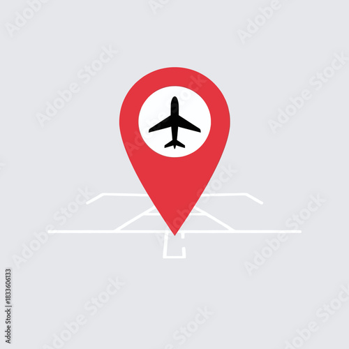 Free Download Airport Location Pin Icon Map Marker - GFXLoad