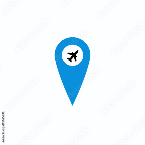 Free Download Airport Location Pin Icon Map Marker - GFXLoad
