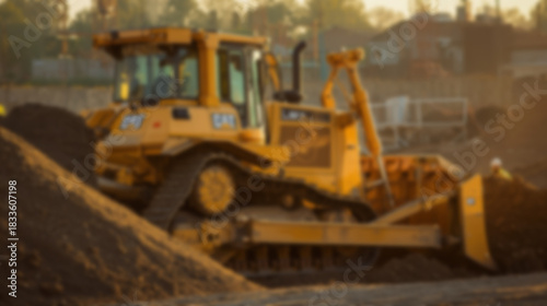 yellow bulldozer at work
