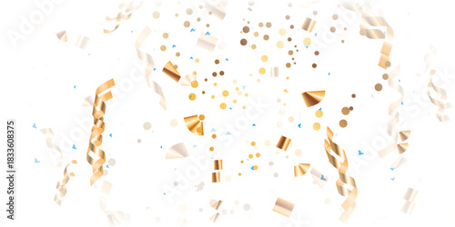 confetti background Stunning purple and gold confetti that zigzag down for the celebration. Festive decoration vector illustration