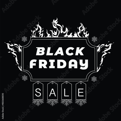 Black Friday background with a stylish, two-tone black and white design.