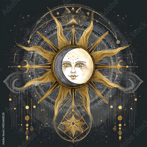Celestial Sun Moon Star