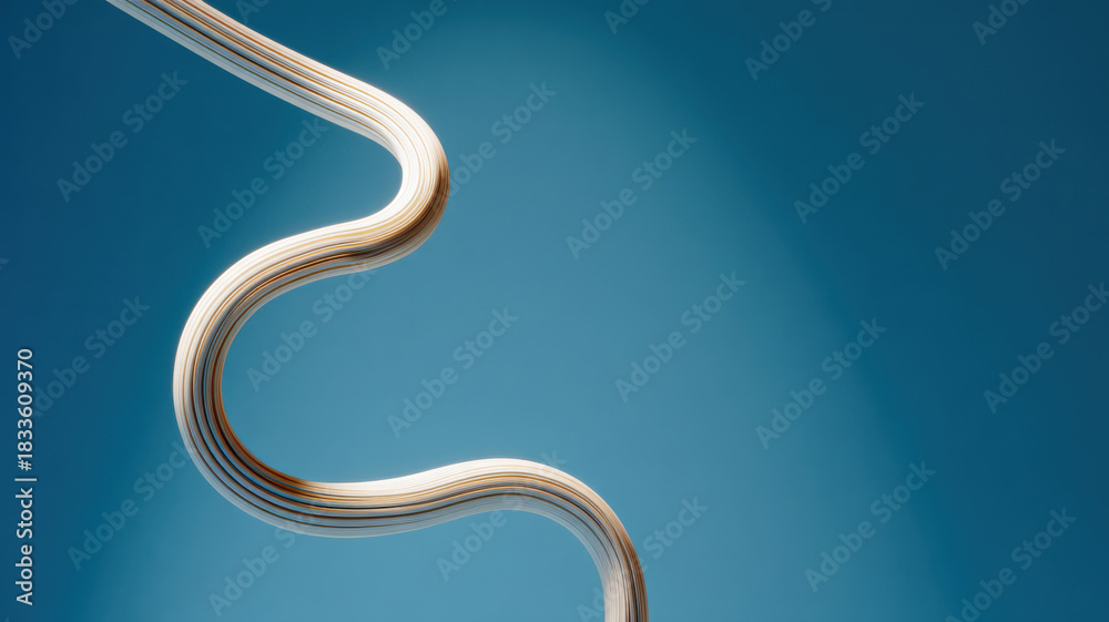 Obraz premium Bungee cord forming a smooth S-curve