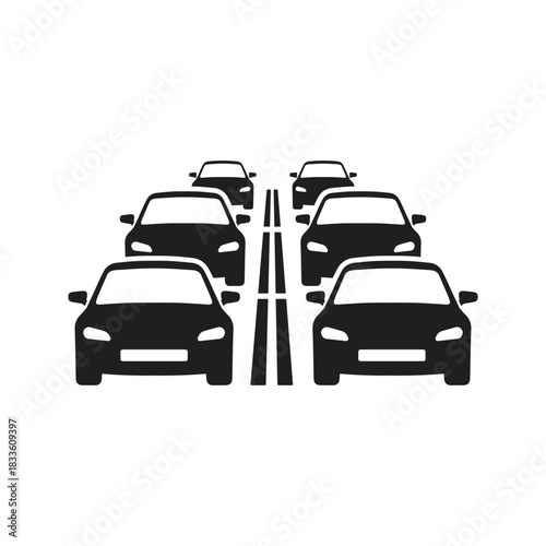Heavy traffic jam icon